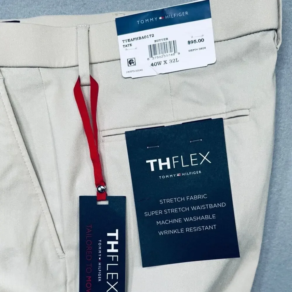 Tommy Hilfiger Men's Modern-Fit Solid Dress Pants - Butter 40x32 $95